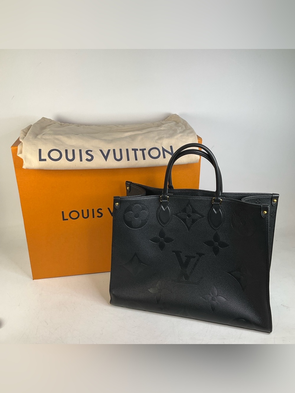 Louis Vuitton OnTheGo GM Monogram Empreinte Black Leather Tote
